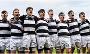 26 February 2018; Belvedere College players sing with supporters after the Bank of Ireland Leinster Schools Junior Cup Round 2 match between Belvedere College and Clongowes Wood College at Donnybrook Stadium in Dublin. Photo by Piaras Ó Mídheach/Sportsfile