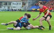 6 March 2018; Oran Farrell of Castleknock College scores his side's second try during the Bank of Ireland Leinster Schools Junior Cup Round 2 match between Castleknock College and CBC Monkstown at Donnybrook Stadium in Dublin. Photo by Harry Murphy/Sportsfile