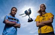 7 March 2018; In attendance at the Gourmet Food Parlour HEC O’Connor Cup Colleges Finals Captains Day are Nicole Ward of UCD, left, and Aishling Moloney of DCU with the O'Connor Cup at the Gourmet Food Parlour in Northwood, Santry, Dublin. Photo by David Fitzgerald/Sportsfile