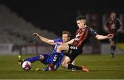 9 March 2018; Simon Madden of St Patrick's Athletic in action against Darragh Leahy of Bohemians during the SSE Airtricity League Premier Division match between Bohemians and St Patrick's Athletic at Dalymount Park in Dublin. Photo by Matt Browne/Sportsfile