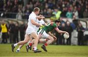11 March 2018; Kevin McLoughlin of Mayo in action against Peter Kelly, left, and Fergal Conway of Kildare during the Allianz Football League Division 1 Round 5 match between Kildare and Mayo at St Conleth's Park in Newbridge, Kildare. Photo by Daire Brennan/Sportsfile