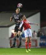 12 March 2018; Chris Sheilds of Dundalk in action against Darragh Markey of St Patrick's Athletic during the SSE Airtricity League Premier Division match between St Patrick's Athletic and Dundalk at Richmond Park in Dublin. Photo by Eóin Noonan/Sportsfile