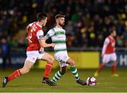 16 March 2018; Greg Bolger of Shamrock Rovers in action against Lee Desmond of St Patrick's Athletic during the SSE Airtricity League Premier Division match between Shamrock Rovers and St Patrick's Athletic at Tallaght Stadium in Tallaght, Dublin. Photo by Eóin Noonan/Sportsfile