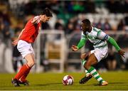 16 March 2018; Dan Carr of Shamrock Rovers in action against Owen Garvan of St Patrick's Athletic during the SSE Airtricity League Premier Division match between Shamrock Rovers and St Patrick's Athletic at Tallaght Stadium in Tallaght, Dublin. Photo by Eóin Noonan/Sportsfile