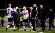 16 March 2018; Stephen O'Donnell replaces Dundalk team-mate Chris Shields during the SSE Airtricity League Premier Division match between Dundalk and Waterford at Oriel Park in Dundalk, Louth. Photo by Stephen McCarthy/Sportsfile