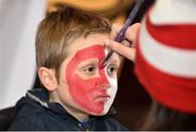 17 March 2018: Cuala supporters, Jamie Roberts, age six, from Dalkey, Co Dublin, pictured during DAVY/ Cuala GAA pre-match activities ahead of the AIB GAA Hurling All-Ireland Senior Club Championship Final between Cuala and Na Piarsaigh. DAVY is proud to sponsor the Cuala Senior Hurling Team. The activities took place at Cuala GAA in Dalkey, Dublin. Photo by Sam Barnes/Sportsfile
