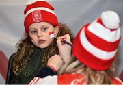 17 March 2018: Cuala supporter Tilly-Rose McNeill, from Glenageary, Co Dublin,  pictured during DAVY/ Cuala GAA pre-match activities ahead of the AIB GAA Hurling All-Ireland Senior Club Championship Final between Cuala and Na Piarsaigh. DAVY is proud to sponsor the Cuala Senior Hurling Team. The activities took place at Cuala GAA in Dalkey, Dublin. Photo by Sam Barnes/Sportsfile