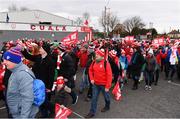 17 March 2018: Cuala supporters gather outside the club house during DAVY/ Cuala GAA pre-match activities ahead of the AIB GAA Hurling All-Ireland Senior Club Championship Final between Cuala and Na Piarsaigh. DAVY is proud to sponsor the Cuala Senior Hurling Team. The activities took place at Cuala GAA in Dalkey, Dublin. Photo by Sam Barnes/Sportsfile