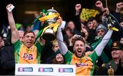 17 March 2018: Corofin joint captains Ciarán McGrath, left, and Micheál Lundy lift the Andy Merrigan Cup following the AIB GAA Football All-Ireland Senior Club Championship Final match between Corofin and Nemo Rangers at Croke Park in Dublin. Photo by Stephen McCarthy/Sportsfile