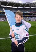 17 March 2018: AIB flagbearer Rían Hartery, age 10, who won an AIB flag bearer competition to wave on Na Piarsaigh at the AIB Senior Hurling Club Championship Final between Cuala and Na Piarsaigh at Croke Park on St. Patrick's Day. For exclusive content and behind the scenes action of the AIB GAA & Camogie Club Championships follow AIB GAA on Facebook, Twitter, Instagram and Snapchat and www.aib.ie/gaa. Photo by Stephen McCarthy/Sportsfile