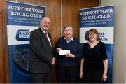 17 March 2018: John Flemming of St.Bridgets GAA, Dublin, receives the 20th prize, €250 Arnotts voucher from Uachtarán Chumann Lúthchleas Gael John Horan during the presentation of prizes to the winners of the GAA National Club Draw at Croke Park in Dublin. Photo by Eóin Noonan/Sportsfile