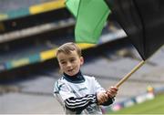 17 March 2018: AIB flagbearer Sam McAuliffe, age 10, who won an AIB flag bearer competition to wave on Nemo Rangers at the AIB Senior Football Club Championship Final between Corofin and Nemo Rangers at Croke Park on St. Patrick's Day. For exclusive content and behind the scenes action of the AIB GAA & Camogie Club Championships follow AIB GAA on Facebook, Twitter, Instagram and Snapchat and www.aib.ie/gaa. Photo by David Fitzgerald/Sportsfile
