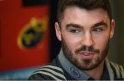 19 March 2018; Sam Arnold during a Munster Rugby Press Conference at the University of Limerick in Limerick.  Photo by Diarmuid Greene/Sportsfile