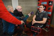 19 March 2018; Tommy O'Donnell speaking to reporters during a Munster Rugby Press Conference at the University of Limerick in Limerick.  Photo by Diarmuid Greene/Sportsfile