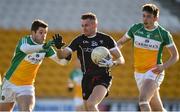 19 March 2018; Cian Breheny of Sligo in action against Paul McConway and James Lalor of Offaly during the Allianz Football League Division 3 Round 6 match between Offaly and Sligo at Bord Na Mona O'Connor Park in Tullamore, Offaly  Photo by Matt Browne/Sportsfile