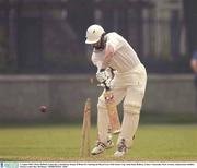 9 August 2003; Mark McDaid of Limavady, is bowled by Kenny O'Brien of Railway Union for 8 during the Royal Liver Irish Senior Cup Semi-Final match between Railway Union and Limavady at Park Avenue in Sandymount, Dublin. Photo by Ray McManus/Sportsfile