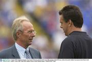 9 August 2003; England manager Sven Goran Eriksson is pictured with Aston Villa manager David O'Leary before the Dublin Tournament Semi-Final match between Leeds United and Aston Villa at Tolka Park in Dublin. Photo by Damien Eagers/Sportsfile