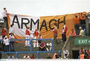 3 August 2003; Armagh fans erect a banner on Hill 16 before the Bank of Ireland All-Ireland Senior Football Championship Quarter Final match between Armagh and Laois at Croke Park in Dublin. Photo by Brendan Moran/Sportsfile