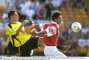 10 August 2003; Luiz Siccolotto of St Patrick's Athletic in action against Peter Whittingham of Aston Villa during Dublin Tournament Final match between Aston Villa v St. Patrick Athletic's at Tolka Park in Dublin. Photo by Matt Browne/Sportsfile