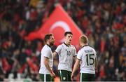 23 March 2018; Declan Rice, centre, Alan Judge, left, and Daryl Horgan of Republic of Ireland following the International Friendly match between Turkey and Republic of Ireland at Antalya Stadium in Antalya, Turkey. Photo by Stephen McCarthy/Sportsfile