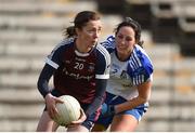 25 March 2018; Annie Ruane of Westmeath in action against Rachel McKenna of Monaghan during the Lidl Ladies Football National League Division 1 Round 6 match between Monaghan and Westmeath at St Tiernach's Park in Clones, Monaghan. Photo by Philip Fitzpatrick/Sportsfile