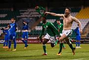 27 March 2018; Shaun Donnellan of Republic of Ireland celebrates after scoring his side's winning goal during the UEFA U21 Championship Qualifier match between the Republic of Ireland and Azerbaijan at Tallaght Stadium in Dublin. Photo by Stephen McCarthy/Sportsfile