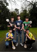 29 March 2018; In attendance, from left, Paddy Gannon of Roscommon, Niall Kilcullen of Sligo, Cian Naughton of Galway Tribesmen, Luke Connor of Mayo and Shane McKittrick of Donegal at the launch of the Bank of Ireland Celtic Challenge 2018 at Iveagh Gardens in Dublin. Photo by David Fitzgerald/Sportsfile