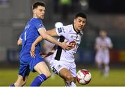 30 March 2018; Courtney Duffus of Waterford FC in action against Killian Cantwell of Limerick FC during the SSE Airtricity League Premier Division match between Limerick and Waterford at Market's Field in Limerick. Photo by Matt Browne/Sportsfile