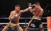 31 March 2018; Ryan Burnett, left, in action against Yonfrez Parejo during their WBA World Bantamweight bout at Principality Stadium in Cardiff, Wales. Photo by Lawrence Lustig / Matchroom Boxing via Sportsfile