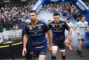 1 April 2018; Rob Kearney, left, and James Ryan of Leinster ahead of the European Rugby Champions Cup quarter-final match between Leinster and Saracens at the Aviva Stadium in Dublin. Photo by Ramsey Cardy/Sportsfile