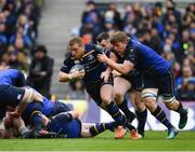 1 April 2018; Sean Cronin of Leinster supported by Cian Healy and Jordi Murphy during the European Rugby Champions Cup quarter-final match between Leinster and Saracens at the Aviva Stadium in Dublin. Photo by Sam Barnes/Sportsfile