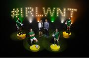 3 April 2018; Aviva Ireland today announced its sponsorship of the Republic of Ireland Women’s National Team, until 2021. The insurer, which has been a proud partner of the FAI since 2010, also sponsors and supports Soccer Sisters – the successful grassroots programme that attracts the participation of over 5,000 young girls every year. Pictured at the Aviva sponsorship launch today, ahead of the team’s FIFA 2019 WWC qualifier against Slovakia this Friday, are, from left, Karen Duggan, team captain Katie McCabe, Ann O'Keeffe, Head of Individual Life and Pensions, Aviva, team manager Colin Bell, Denise O'Sullivan and Leanne Kiernan. #IRLWNT Photo by Brendan Moran/Sportsfile