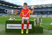 3 April 2018; Players from Horeswood GAA, Co Wexford, pictured with the Sam Maguire and Liam MacCarthy Trophies  during Day 1 of the The Go Games Provincial days in partnership with Littlewoods Ireland at Croke Park in Dublin. Photo by Sam Barnes/Sportsfile