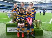 3 April 2018; Players from Blackhall Gaels GAA, Co Meath, pictured with the Sam Maguire and Liam MacCarthy Trophies  during Day 1 of the The Go Games Provincial days in partnership with Littlewoods Ireland at Croke Park in Dublin. Photo by Sam Barnes/Sportsfile