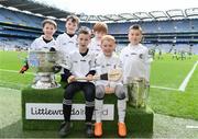 3 April 2018; Players from Clane GAA, Co Kildare, pictured with the Sam Maguire and Liam MacCarthy Trophies  during Day 1 of the The Go Games Provincial days in partnership with Littlewoods Ireland at Croke Park in Dublin. Photo by Sam Barnes/Sportsfile