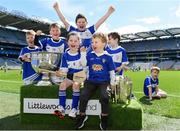 3 April 2018; Players from Granard/ Ballymore GAA, Co Longford, pictured with the Sam Maguire and Liam MacCarthy Trophies  during Day 1 of the The Go Games Provincial days in partnership with Littlewoods Ireland at Croke Park in Dublin. Photo by Sam Barnes/Sportsfile