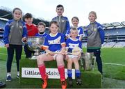 3 April 2018; Players from Granard/ Ballymore GAA, Co Longford, pictured with the Sam Maguire and Liam MacCarthy Trophies  during Day 1 of the The Go Games Provincial days in partnership with Littlewoods Ireland at Croke Park in Dublin. Photo by Sam Barnes/Sportsfile