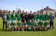5 April 2018; The Republic of Ireland squad prior to the U15 International Friendly match between Republic of Ireland and Czech Republic at St Kevin's Boys FC, in Whitehall, Dublin. Photo by Stephen McCarthy/Sportsfile