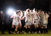 5 April 2018; Trinity players celebrate following the Annual Rugby Colours Match 2018 match between UCD and Trinity at College Park in Trinity College, Dublin. Photo by Stephen McCarthy/Sportsfile