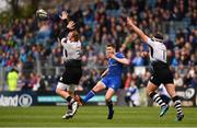 7 April 2018; Ross Byrne of Leinster in action against Dario Chistolini, left, and Andrea Lovotti of Zebre during the Guinness PRO14 Round 19 match between Leinster and Zebre at the RDS Arena in Dublin. Photo by Sam Barnes/Sportsfile
