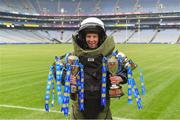 11 April 2018; The Lidl All Ireland Post Primary Schools Finals were launched today at Croke Park. The finals will be contested at Senior and Junior levels, with three finals in each grade. It’s an all-Loreto decider in the Senior A final, with Loreto (Clonmel, Tipperary) meeting Loreto (Cavan). Meanwhile, Glenamaddy (Galway) will play Presentation, Thurles (Tipperary) in the senior B final and in the senior C decider, Coláiste Bhaile Chláir, Claregalway (Galway) will take on Scoil Mhuire, Trim (Meath). Loreto (Cavan) are also in the junior A decider, where their opponents are ISK, Killorglin (Kerry). In the junior B final, Coláiste Bhaile Chláir, Claregalway (Galway) are also involved, and their opponents are St Brigid’s S.S., Killarney, Kerry. Finally, the junior C final is the meeting of St Marys H.S., Midleton (Cork) and St Clare's Comprehensive, Manorhamilton (Leitrim). Full fixture details available at www.ladiesgaelic.ie. Pictured is Captain Donal McCann of the Engineer Specialist Search and Clearance Team, Corps of Engineers, Irish Defence Forces, with the six cups. Croke Park, Dublin. Photo by Piaras Ó Mídheach/Sportsfile