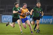 12 April 2018; Eoghan McHugh of Na Fianna in action against Emmet O'Conghaile of Lucan Sarsfields during the Dublin County Senior Club Football Championship match between Na Fianna and Lucan Sarsfields at Parnell Park in Dublin. Photo by Sam Barnes/Sportsfile