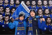 14 April 2018; Leinster supporters and brothers Sam, age 8, left, and Jack, age 9, Casey from Blackrock, Dublin, ahead of the Guinness PRO14 Round 20 match between Leinster and Benetton Rugby at the RDS Arena in Ballsbridge, Dublin. Photo by Seb Daly/Sportsfile