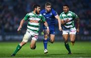 14 April 2018; Jordan Larmour of Leinster makes a break during the Guinness PRO14 Round 20 match between Leinster and Benetton Rugby at the RDS Arena in Dublin. Photo by Ramsey Cardy/Sportsfile