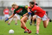 22 April 2018; Fiona Doherty of Mayo is tackled by Eimear Meaney of Cork during the Lidl Ladies Football National League Division 1 semi-final match between Cork and Mayo at St Brendan's Park in Birr, Offaly. Photo by Ramsey Cardy/Sportsfile