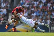 22 April 2018; Sam Arnold of Munster is tackled by Virimi Vakatawa of Racing 92 during the European Rugby Champions Cup semi-final match between Racing 92 and Munster Rugby at the Stade Chaban-Delmas in Bordeaux, France. Photo by Brendan Moran/Sportsfile