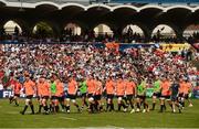 22 April 2018; The Munster squad with head coach Johann van Graan make their way into the dressing room prior to the European Rugby Champions Cup semi-final match between Racing 92 and Munster Rugby at the Stade Chaban-Delmas in Bordeaux, France. Photo by Diarmuid Greene/Sportsfile