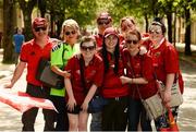 22 April 2018; Munster supporters, The Meaney's, back row, Mike, Jacinta, Eddie, Sam, and Edel, front row, Katie, Rebecca, Trish, from Ardfinnan, Co. Tipperary during the European Rugby Champions Cup semi-final match between Racing 92 and Munster Rugby at the Stade Chaban-Delmas in Bordeaux, France. Photo by Diarmuid Greene/Sportsfile