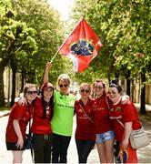 22 April 2018; Munster supporters, The Meaney's, Katie, Rebecca, Jacinta, Trish, Sam, and Edel, from Ardfinnan, Co. Tipperary during the European Rugby Champions Cup semi-final match between Racing 92 and Munster Rugby at the Stade Chaban-Delmas in Bordeaux, France. Photo by Diarmuid Greene/Sportsfile