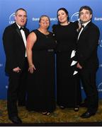 24 April 2018; Jarrod Bromley, Rebecca Leggett, Elaine Cully and Barry McHugh at the awards ball. The Awards, taking place at the InterContinental Dublin and MC’d by Darragh Maloney, were a celebration of the 2017/18 Leinster Rugby season to date and over the course of the evening Leinster Rugby acknowledged the contributions of retirees Isa Nacewa, Richardt Strauss and Jamie Heaslip as well as presenting Leinster Rugby caps to departees Jordi Murphy, Cathal Marsh and Peadar Timmins. Former Leinster and Ireland player Paul McNaughton was inducted into the Guinness Hall of Fame. Some of the other Award winners on the night included; Blackrock College (Deep River Rock School of the Year), Hugh Woodhouse, Mullingar RFC (Beauchamps Contribution to Leinster Rugby Award), MU Barnhall RFC (CityJet Senior Club of the Year), Gorey Community School (Irish Independent Development School of the Year Award), Wicklow RFC (Bank of Ireland Junior Club of the Year) and Nora Stapleton (Energia Women’s Rugby Award). Photo by Ramsey Cardy/Sportsfile